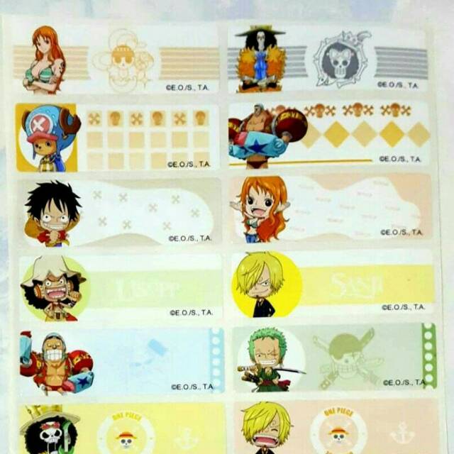 

Label nama anti air sticker waterproof Premium One Piece Ori