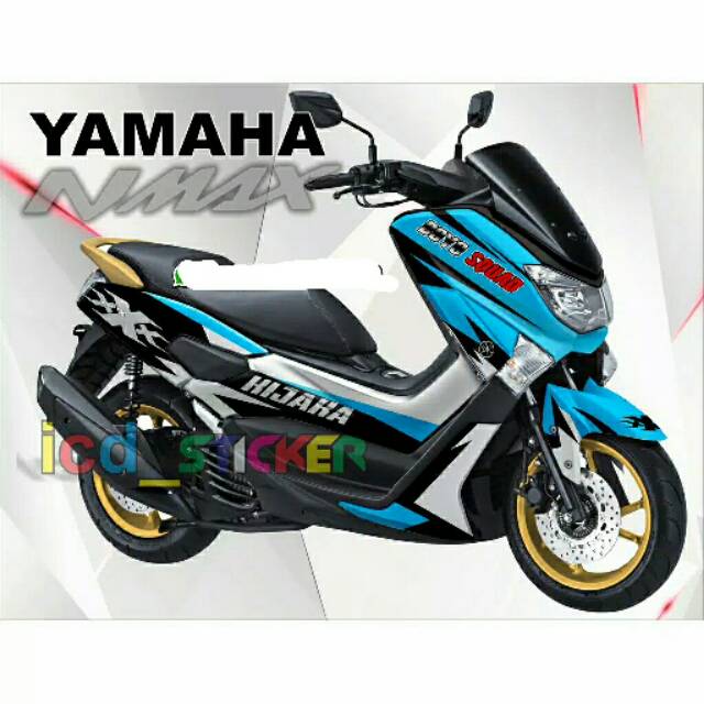 DECAL NMAX BIRU KOMBINASI PUTIH FULL