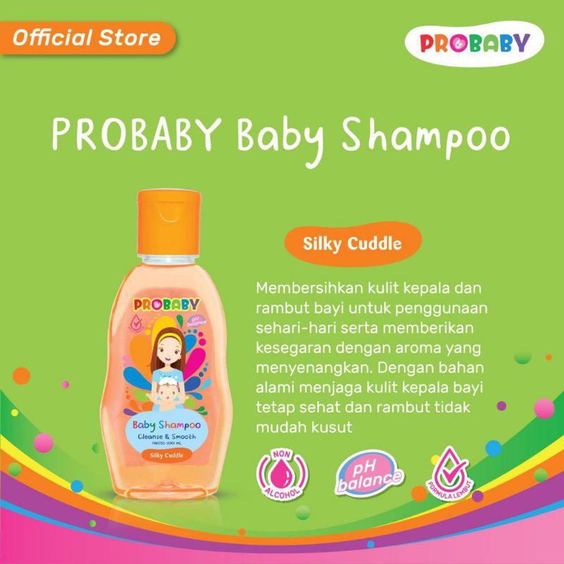 PROBABY Pro Baby Bath and Shampoo 200ml Silky Cuddle Cheerful Giggle, Anise Oil / Sabun sampo Bayi