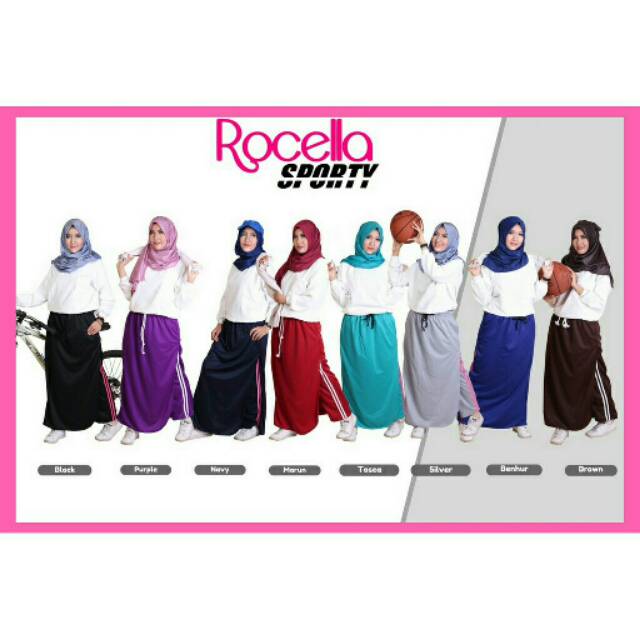Rocella sporty rok celana training wanita