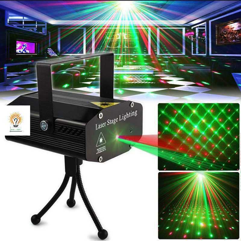 Mini Laser Stage Lighting Sensor Music Lampu Disco Ruangan