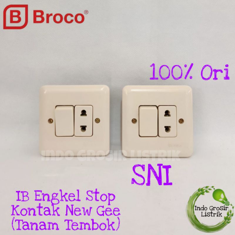 IB Engkel Stop Kontak Broco 525361 New Gee IB Saklar Engkel Stop Cream Saklar Engkel + Stop Kontak I