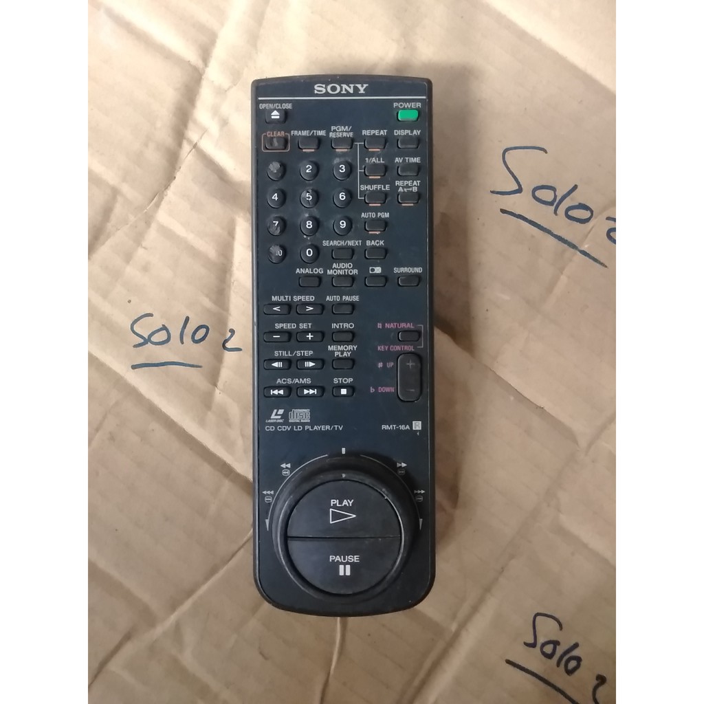 Vintage Remote Remot Sony MDP-333 Laser Disc LD CD CDV Player RMT-16A antik jadul kuno langka