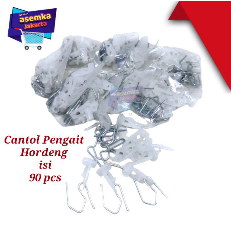 (90pcs)Cantolan + kawat Pengait Gorden Hordeng perpack Grosir