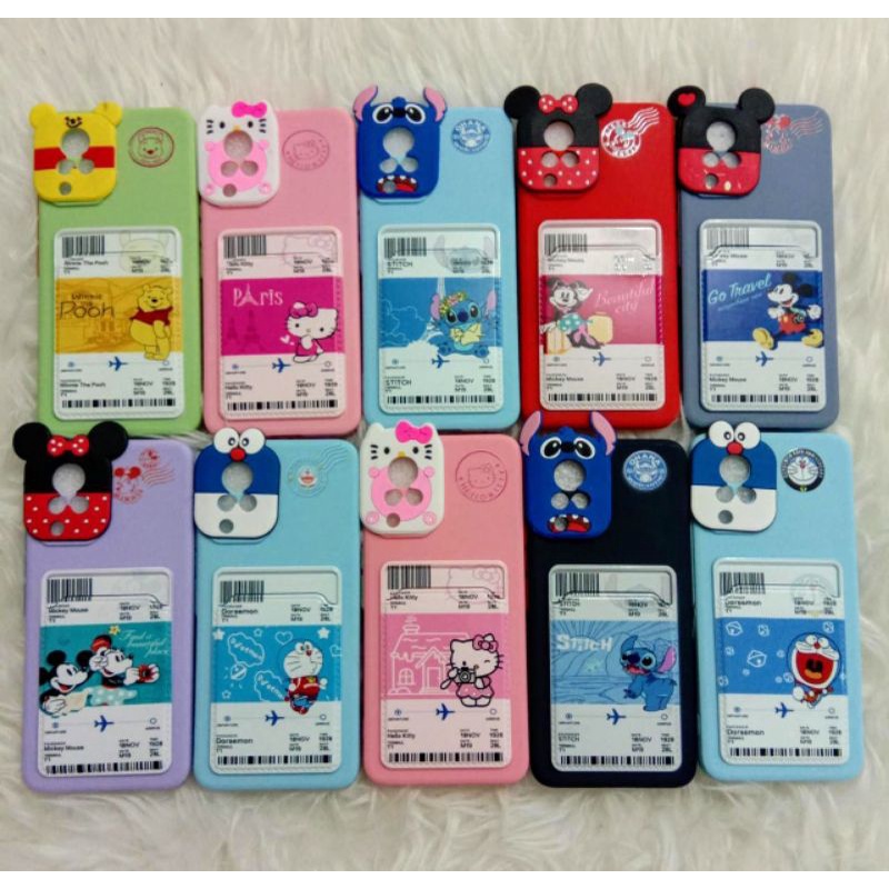 CASE DISNEY INTIP CARD SLOT For HP Xiaomi Redmi Note10 Note10pro Note10pro(5g) PocophoneM3Pro(5g) VivoY53S Y51A Y51 2020 V21(5g) OppoA74(5g) A74(4g) Reno5F RealmeC20 C21 C25 Realme8/8pro SamsungA32(4g) A52 A72 A12 A02S A02 M02 A22(5g)