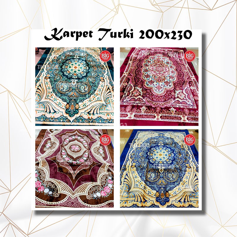 Karpet Turki 200x300 cm - Premium Karpet Turqi Bahan Bludru TEBAL SANGAT HALUS 2x3m