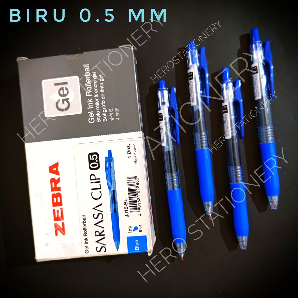 

Pena ballpen ballpoint pen zebra sarasa clip 0.5 mm tinta biru