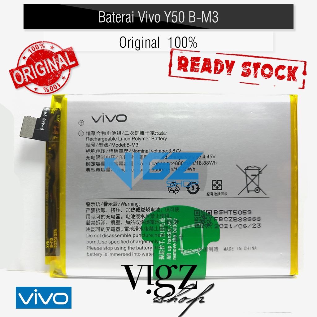 Battery Baterai Batre Vivo Y50 B-M3 Original 100%