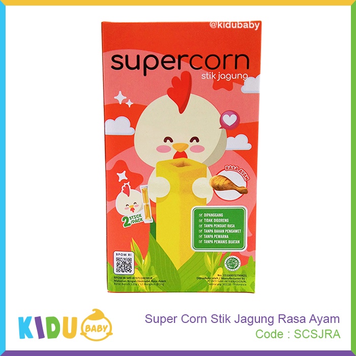 SuperCorn Stik Jagung Cemilan Snack Bayi / Super Corn Stik Jagung Kidu Baby