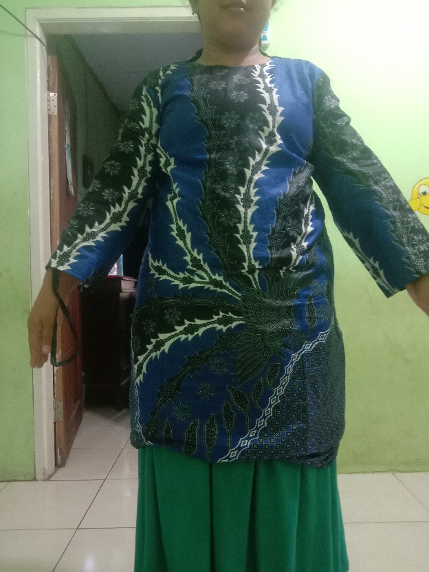 M-l-xl-xxl Batik Tunik Wanita Asj Sa Hrb026 Kenongo Pekalongan Sogan Tulis