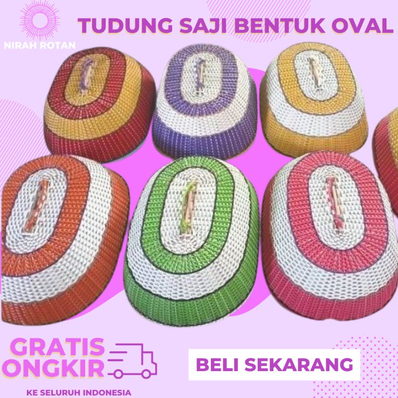 [FREE ONGKIR] Tudung Saji rotan Ukuran Besar bentuk oval