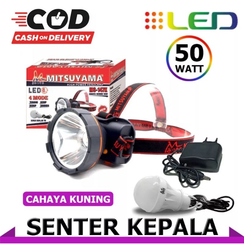 Senter Kepala LED Cahaya Kuning Mitsuyama MS - 147K / Head Lamp Mitsuyama MS -147k