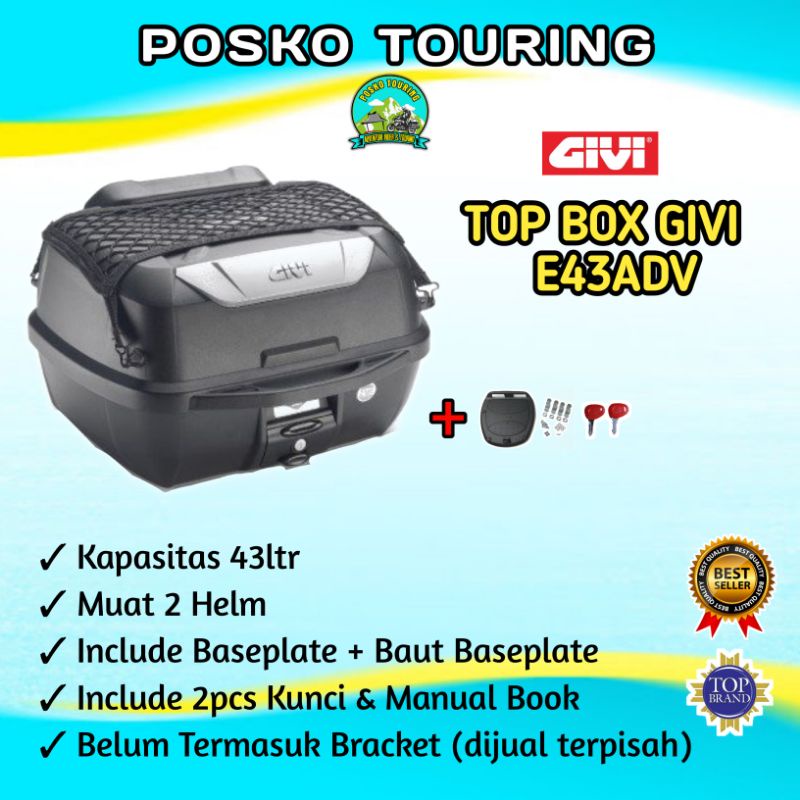 Top Box Givi E43 E43ADV | Box CB150X Verza Vixion Byson PCX Nmax Xmax | Box Motor Touring Bandung