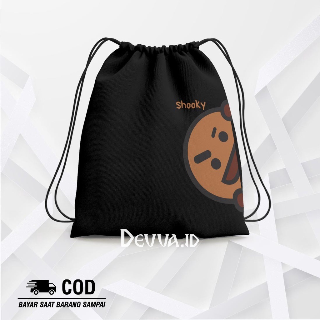 Tas Serut Peek Shooky String Bag Bts Muat Banyak Barang Ukuran 36 X 31 Cm | Devva.Id