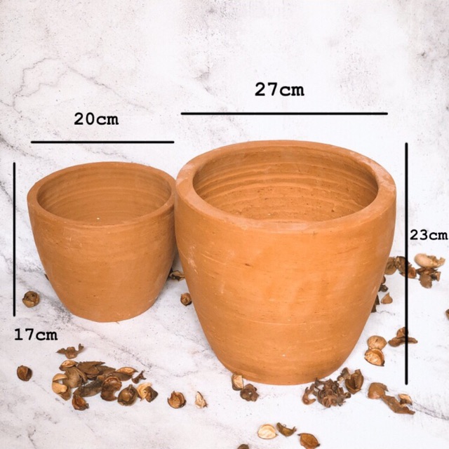 Pot Tanah Liat Terracotta Terakota Gerabah Bulat Pot Tanah Liat Terracotta Terakota Gerabah Bulat