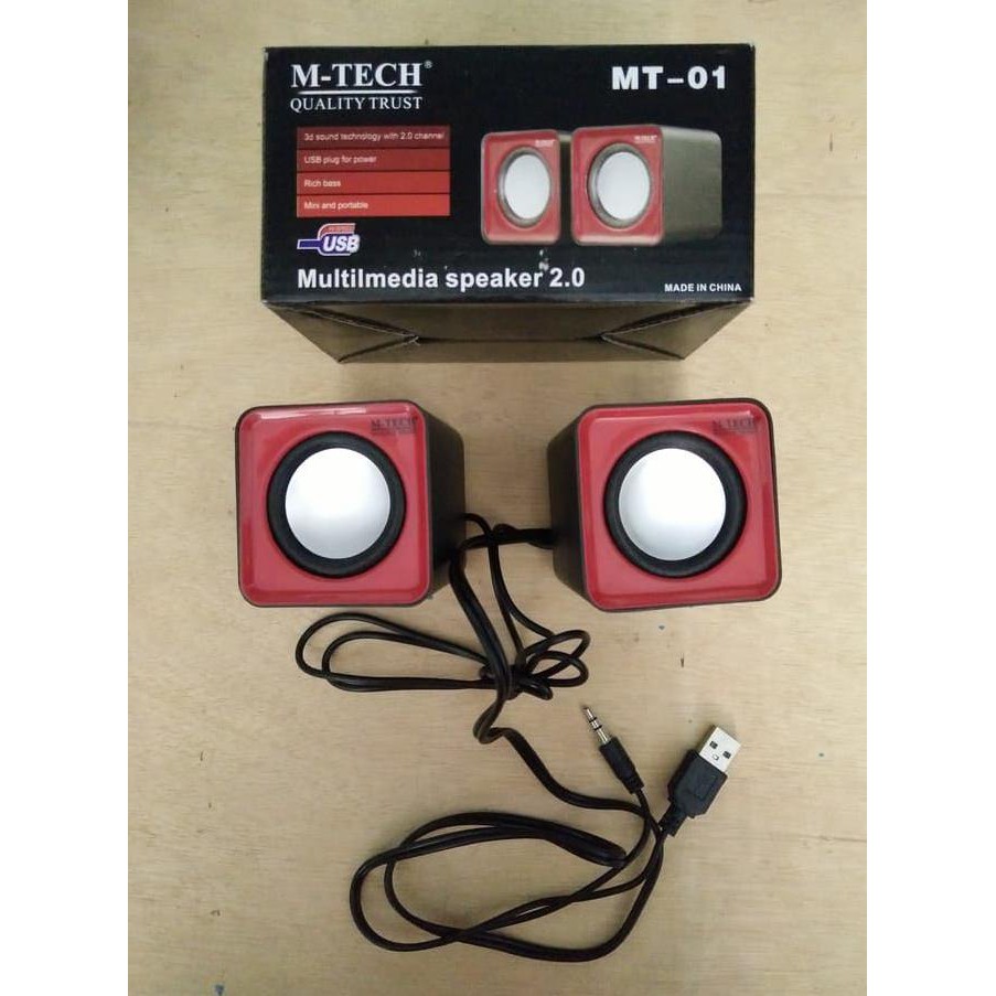 MULTI MEDIA SPEAKER 2.0 M-TECH MT-01 (RED) NEW IN