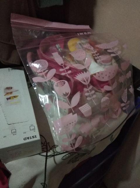 1st4d Kantong Plastik 30 Lembar,4.5l Dan 6 L, Pink Orange