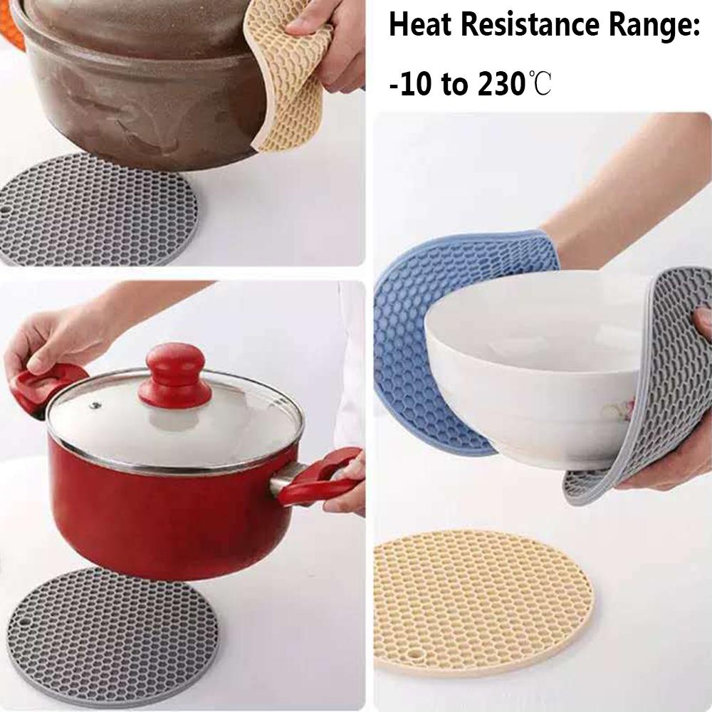 Top 2pcs Heat Insulation Mat Home Non-slip Round Pot Holder Tatakan Meja