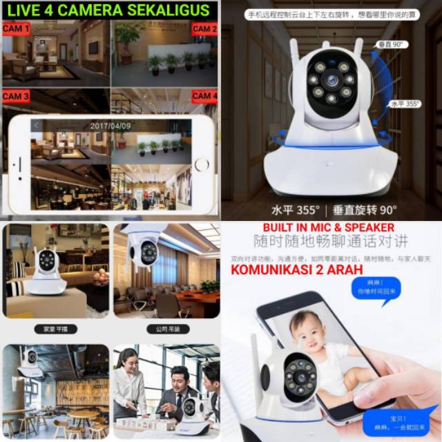 V380 PRO Ip Camera 2Mp FULL HD 1080P Wireless Indoor All Day Colorfull Night Mode Berwarna Cctv Wireless