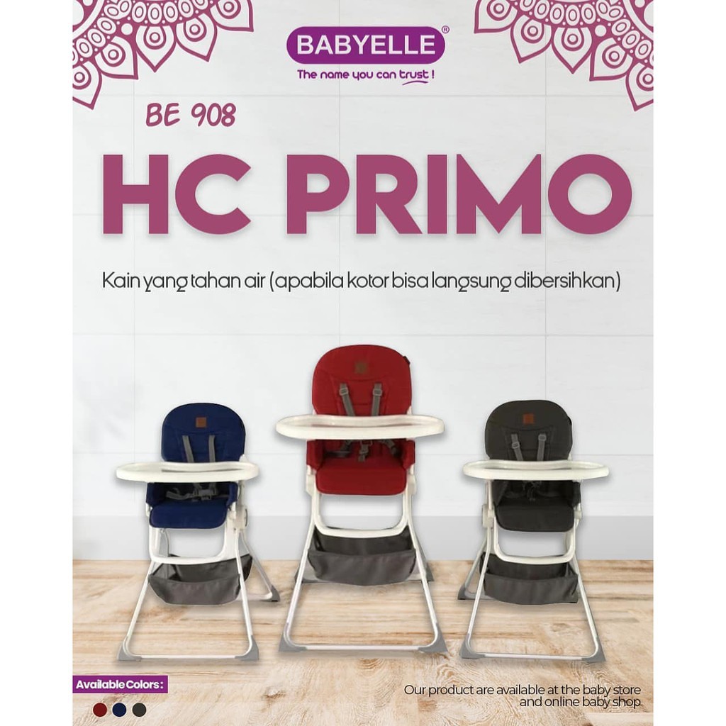 Babyelle High Chair BE908 Primo / Kursi Makan Bayi