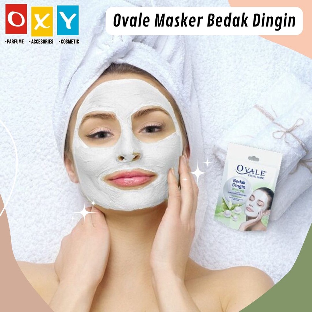 Ovale Bedak Dingin Facial Mask Brightening 15gr Pouch 30 butir Mutiara dan Teh Hijau Green Tea