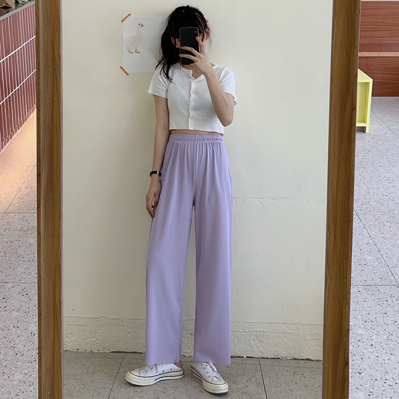 Celana Panjang Model Longgar Lebar Lurus Warna Ungu dan Celana Panjang Model Longgar Lebar Lurus Warna Ungu dan