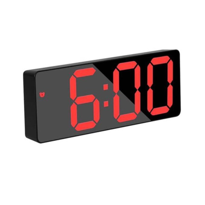 Jam Meja Digital Mini Led Weker Alarm Clock Mirror GH-0712 Merah