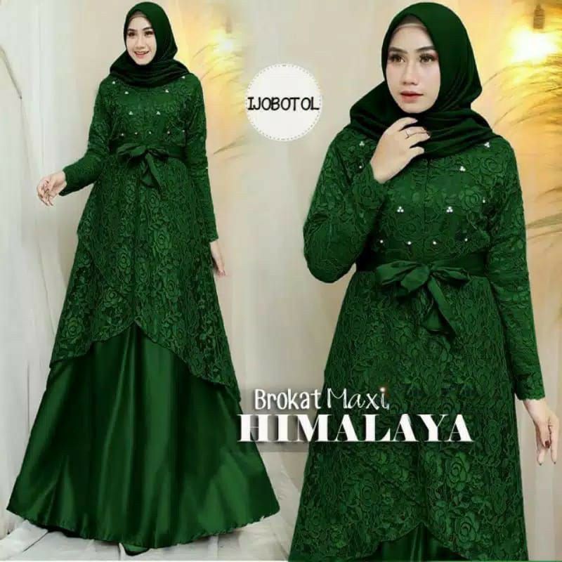 MAXI HIMALAYA PREMIUM/GAMIS PARTY BROKAT GLITER CORNELI baju pesta wanita dress brukat