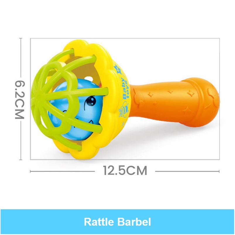 LIGERA Mainan Kerincingan Bayi | Teether Rattle Stick / Bola | Gigitan bayi karet kartun BPA Free