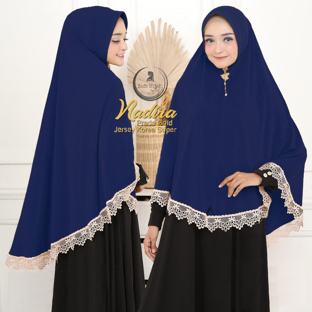 Jilbab Instan Jersey Terbaru Khimar Jersey Jumbo Renda Nadira Jilbab Bergo termurah Safa Hijab