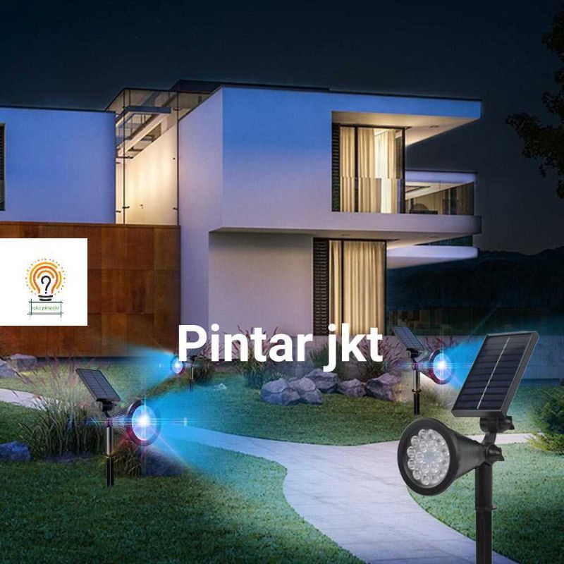 Lampu Taman Tancap Solar 18 LED Lampu Solar Tenaga Surya Sensor Matahari