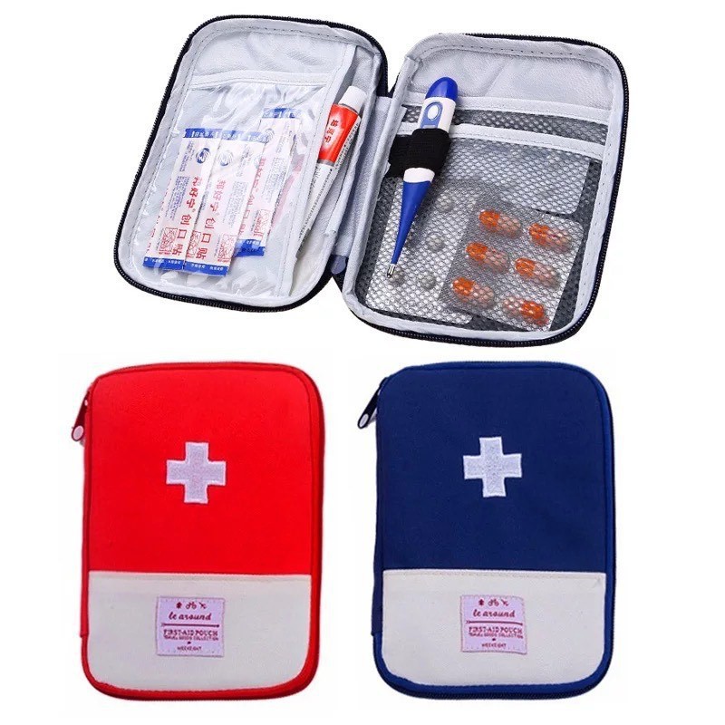 Medicine Pouch P3K Tas Obat Mini Travel Medicine Pouch Tempat Kotak Obat Organizer First Aid Koper Korean