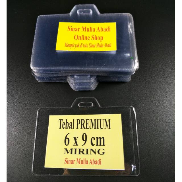 

Plastik Name tag 6 x 9 MIRING TEBAL PREMIUM / Nametag 6x9 Tanda Pengenal / ID card / KTP / Panitia /