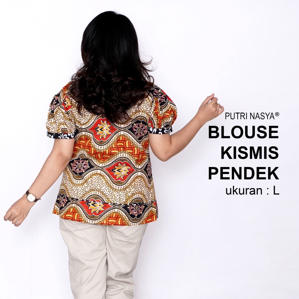 Atasan Batik Jumbo Wanita Kerja Blouse Big Size Wanita S-M-L-XL-2L-3L-4L-5L-6L-7L Blus Jumbo Kerja Seragam Batik / Atasan Batik Kantor Model Terbaru / Pakaian Batik Kekinian LD 140 Wanita