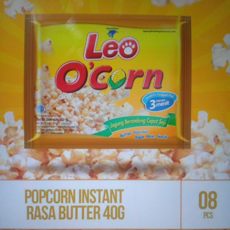

Leo O' corn popcorn butter 40gr