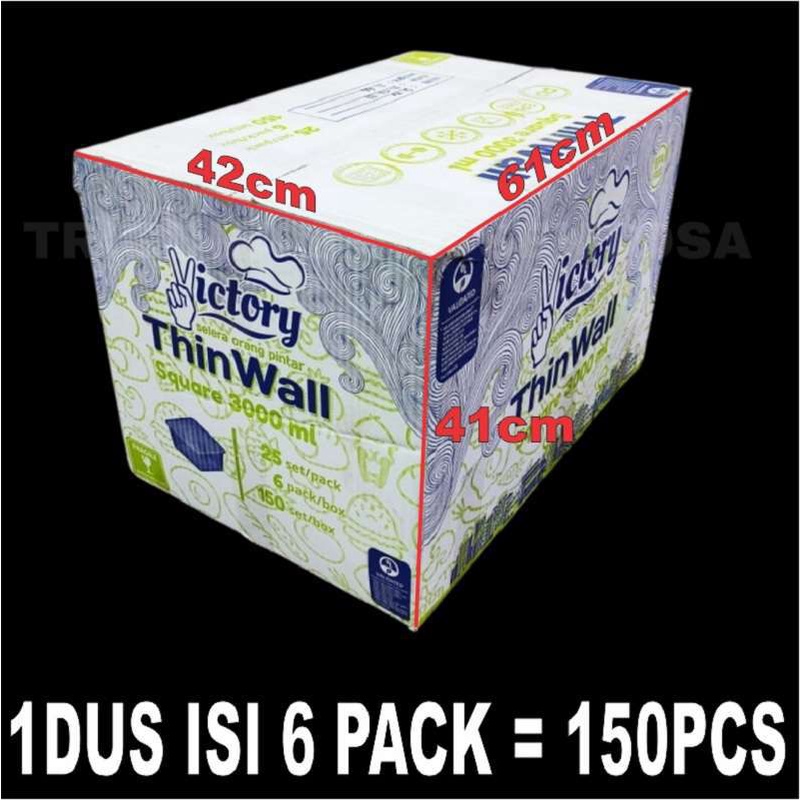 Thinwall Square SQ 3000ml Food Container Box Tempat Kotak Makan Dus Semua Jasa kirim