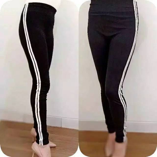 Legging import 2 list putih