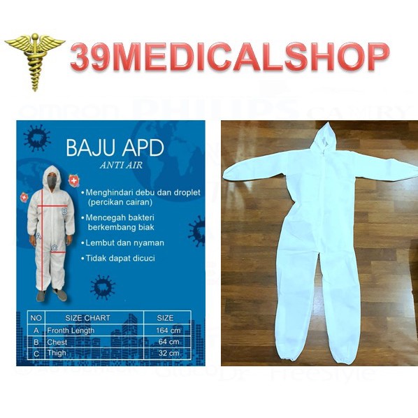 BAJU HAZMAT APD-BAJU RUANG ISOLASI APD HAZMAT COVERALL