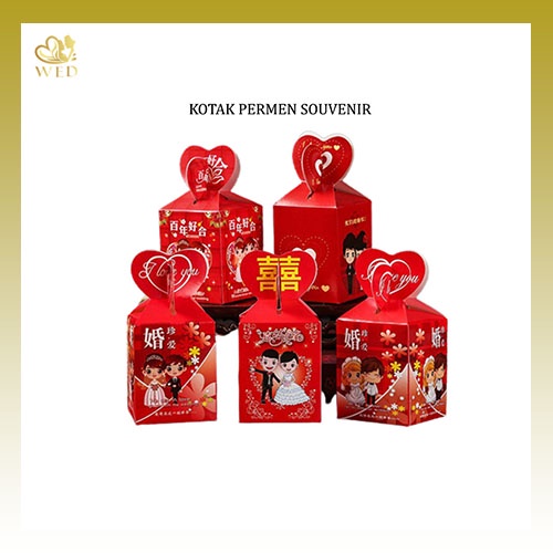 

WED Kotak Permen Souvenir Pernikahan / Sangjit Termurah 1KG=200 PCS WED63
