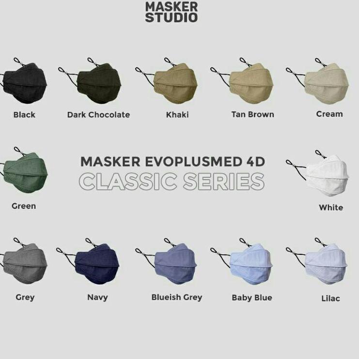 [KODE PRODUK CPVHC6788] MASKER KAIN 4D Evo PlusMed Earloop 4 Ply, Masker kain bisa dicuci, Masker St