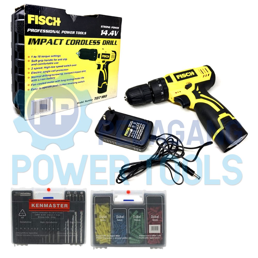 BUNDLING FISCH TD7180 BOR IMPACT CORDLESS & KENMASTER MATA BOR SET ANGKUR