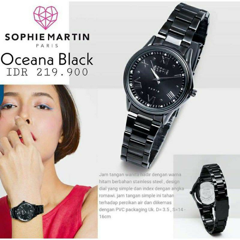 JAM TANGAN OCEANA BLACK SOPHIE PARIS