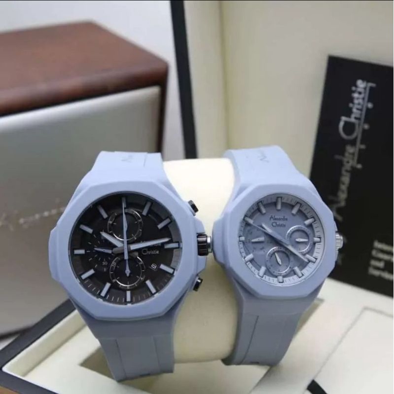 Jam Tangan Alexandre Christie Couple AC 6590 / AC6590 Blue Original