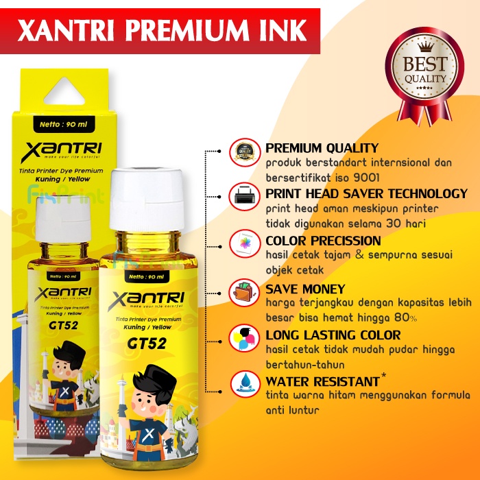 Tinta Premium Xantri GT52 GT53 GT 52 GT 53 Printer HP GT5810 115 315 319 350 415 419 410 450 510 550