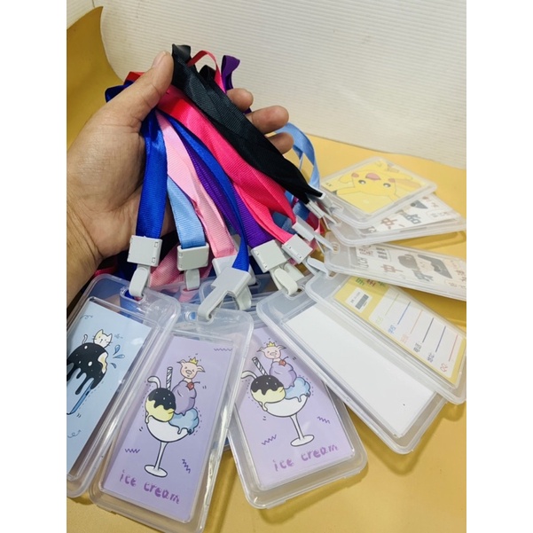 

3 Pcs ID CARD WARNA Name Tag Kartu Kereta Tanda Pengenal Karyawan Access card lanyard