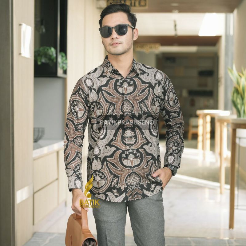 KEMEJA MOTIF WERKUDARA BY PRABUSENO ORIGINAL PREMIUM SERAGAM KANTOR FORMAL BAHAN KATUN PRINTING HAND