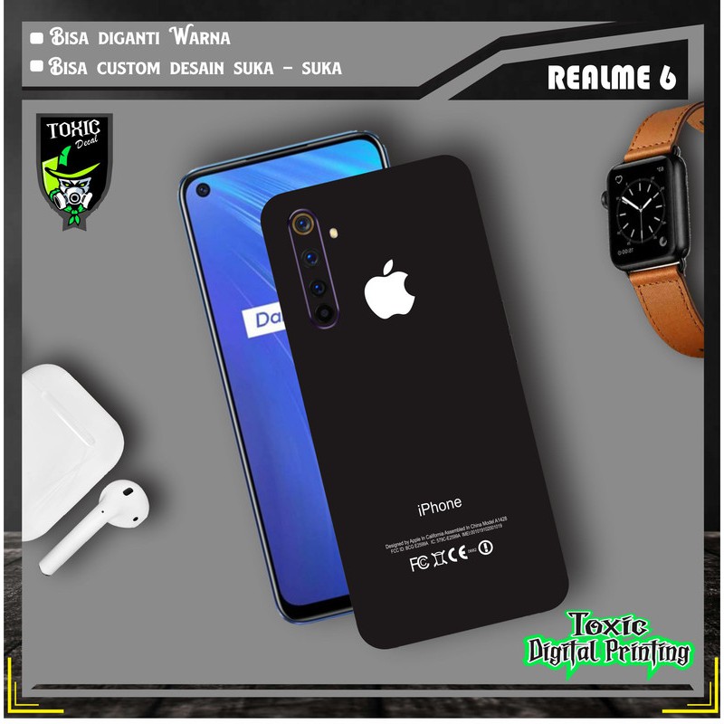 GARSKIN SKIN HP REALME 6 IPHONE BLACK