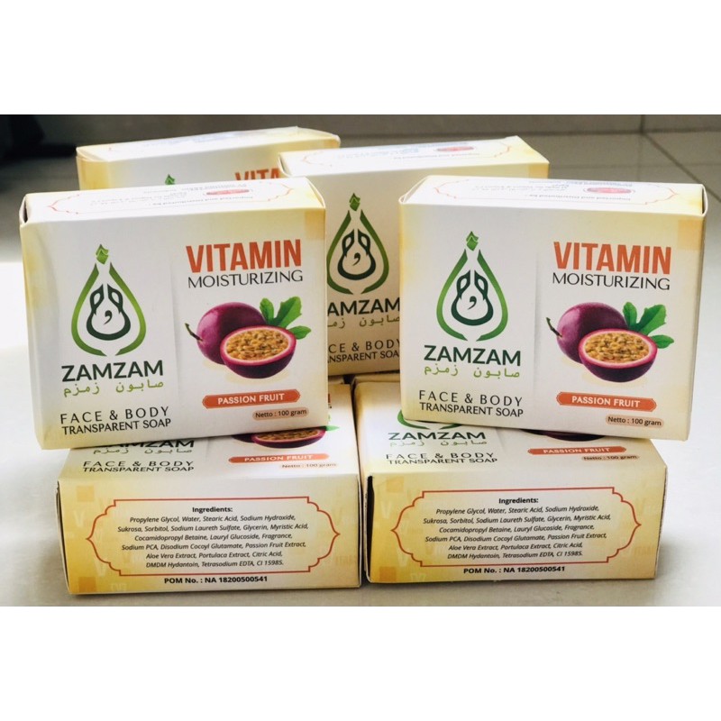 Sabun Mandi Zamzam Vitamin dengan Ekstrak Buah Markisa,kaya vitamin C / BOdy Soap / BPOM