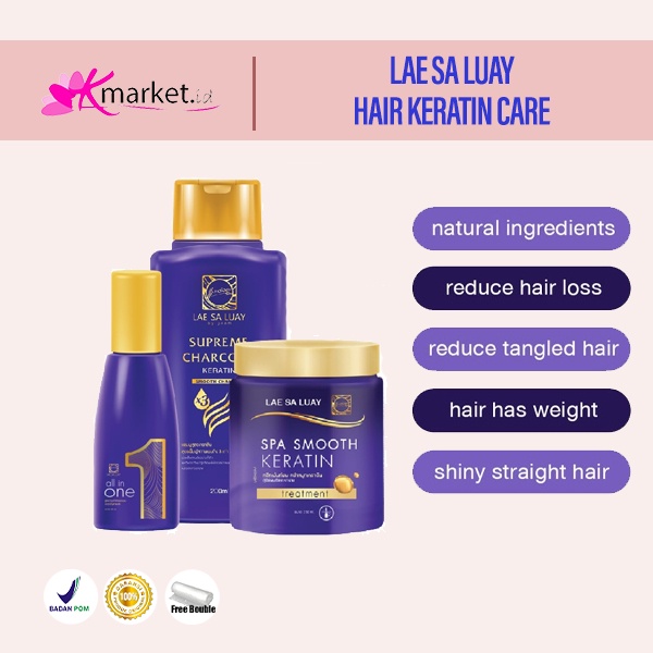 [BPOM] Lae Sa Luay Hair SPA Smooth Kerantin Treatment [SHAMPOO | CREAMBATH | SERUM]