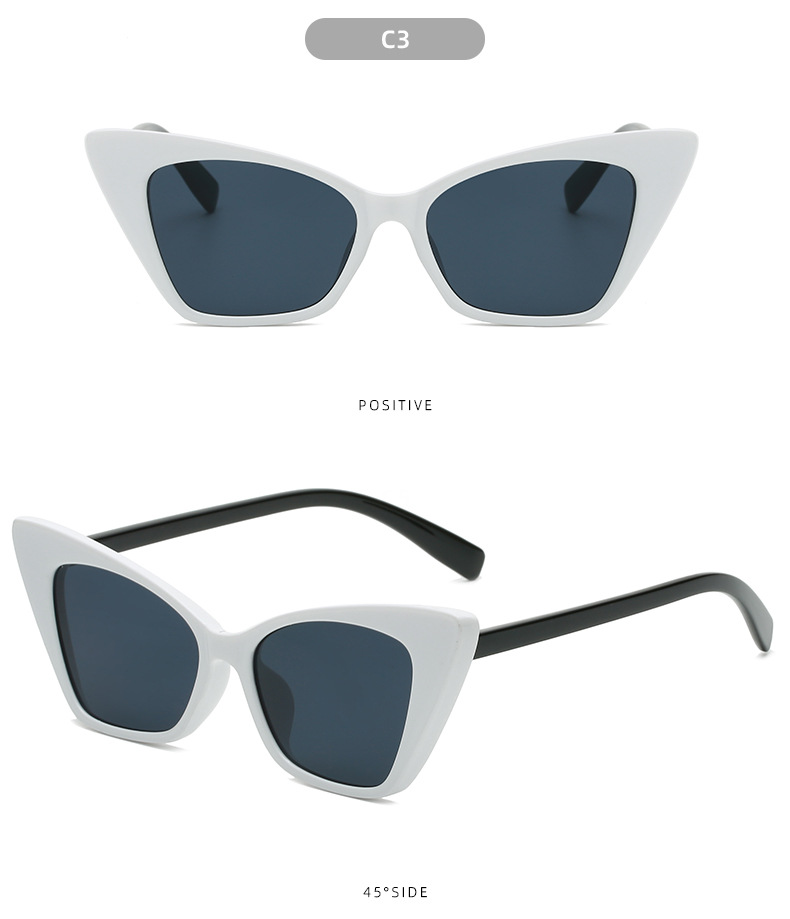 CATEYE 2022 Kacamata Hitam Cat Eye Vintage Retro Lensa Cermin UV400 Frame Metal Untuk Wanita